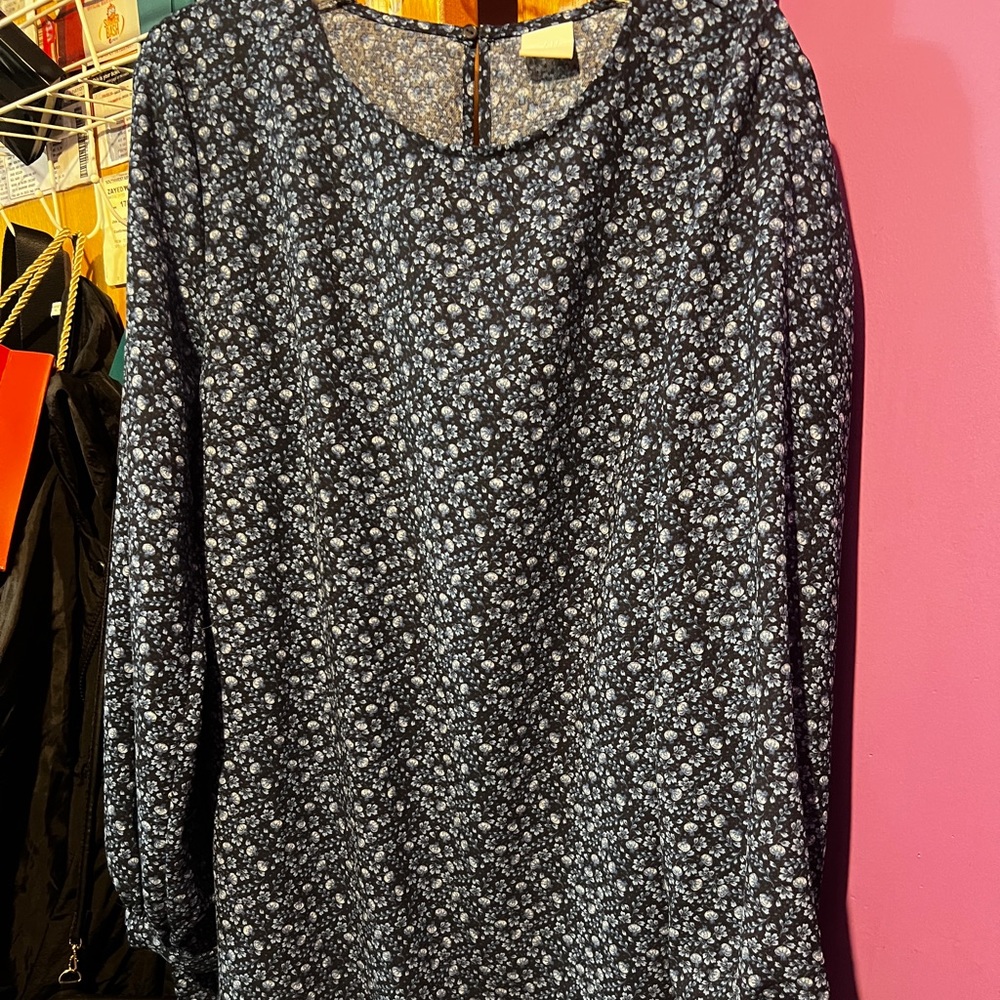 H&M Blue Floral T-Shirt Dress